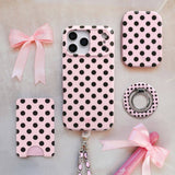 VELVET CAVIAR - Magnetic Phone Wallet - Princess Pink Polka Dot