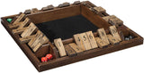 Wood Expressions - 4 Player Shut The Box dice Game – 8 inches – Travel Size