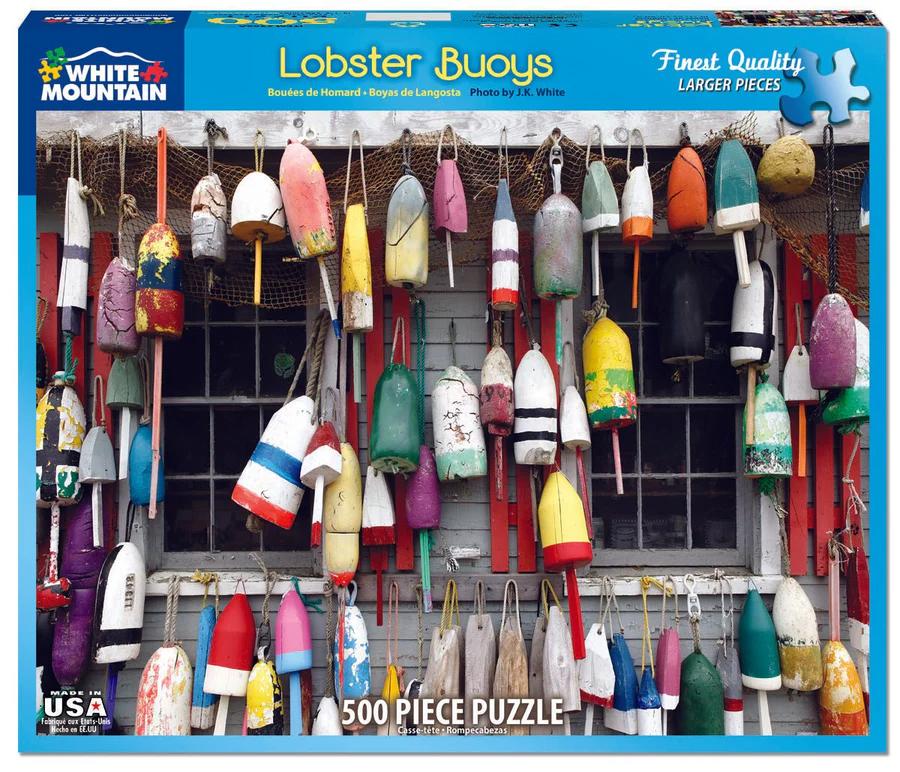 White Mountain Puzzles Lobster Buoys - 500 Piece Jigsaw Puzzle