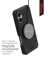 xBase iPhone 17 - Boulder MagSafe Heavy-Duty Co-Molded Rugged Protective Case w/Belt Clip Holster- Black - image 4