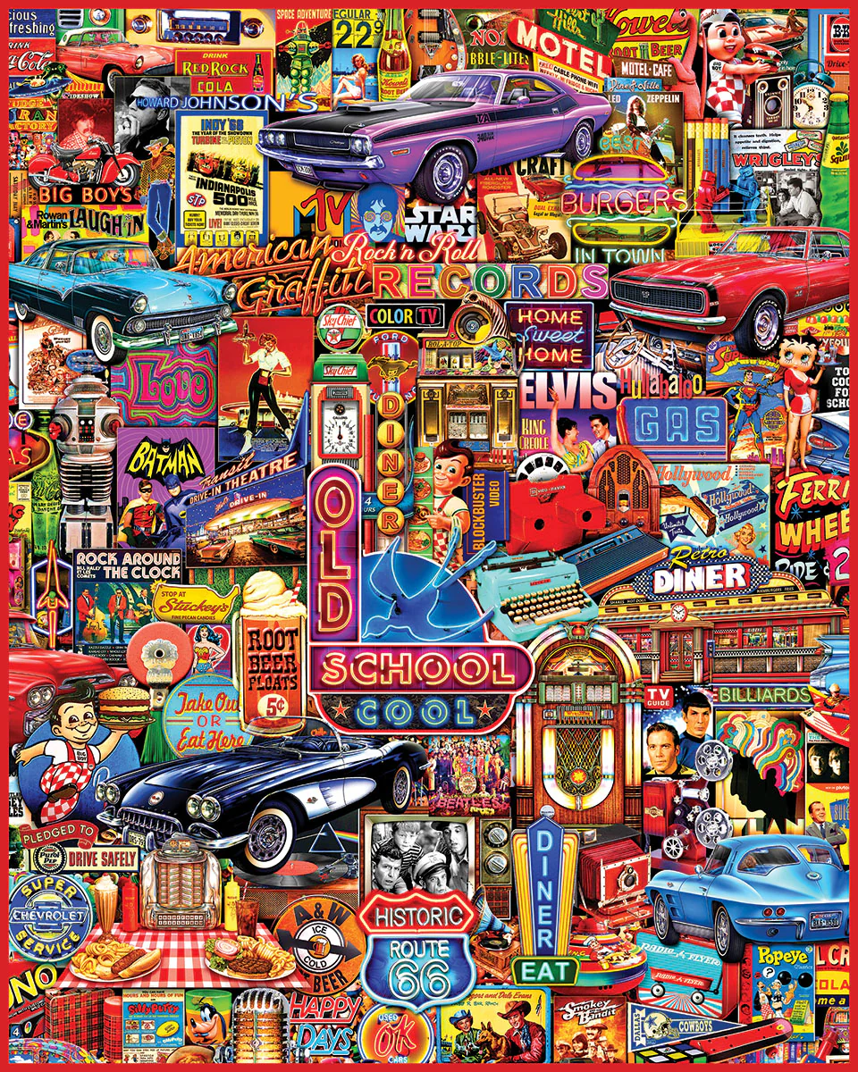 White Mountain Puzzles - Old School Cool - 1000 Piece Jigsaw Puzzle