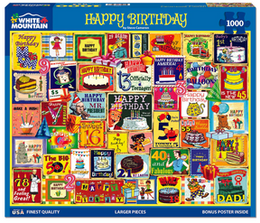White Mountain Puzzles - Happy Birthday - 1000 Piece Jigsaw Puzzle
