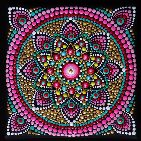 Crystal Art Diamond Painting Card Kit - Mandala- Create Your Own 7"x7" Card Kit - for Ages 8 and up