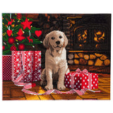 CRYSTAL ART Labrador Puppy 40 x 50 cm Landscape Framed Kit