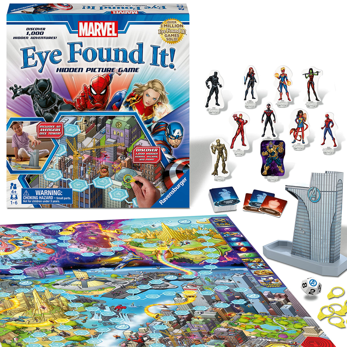 Ravensburger Marvel Eye Found It! Board Game - Engaging Puzzle Game for Kids and Adults | Features Beloved Marvel Characters | Encourages Memory and Observation Skills | Ideal Gift for Marvel Fans