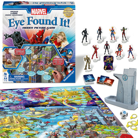 Ravensburger Marvel Eye Found It! Board Game - Engaging Puzzle Game for Kids and Adults | Features Beloved Marvel Characters | Encourages Memory and Observation Skills | Ideal Gift for Marvel Fans