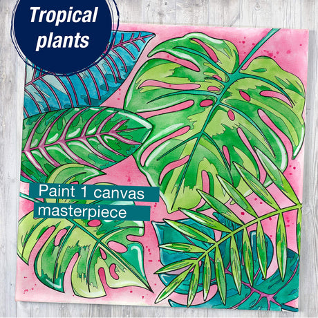 Faber-Castell Paint by Number Tropical Watercolor - Number Painting for Adults - Easy Paint by Number Arts and Crafts