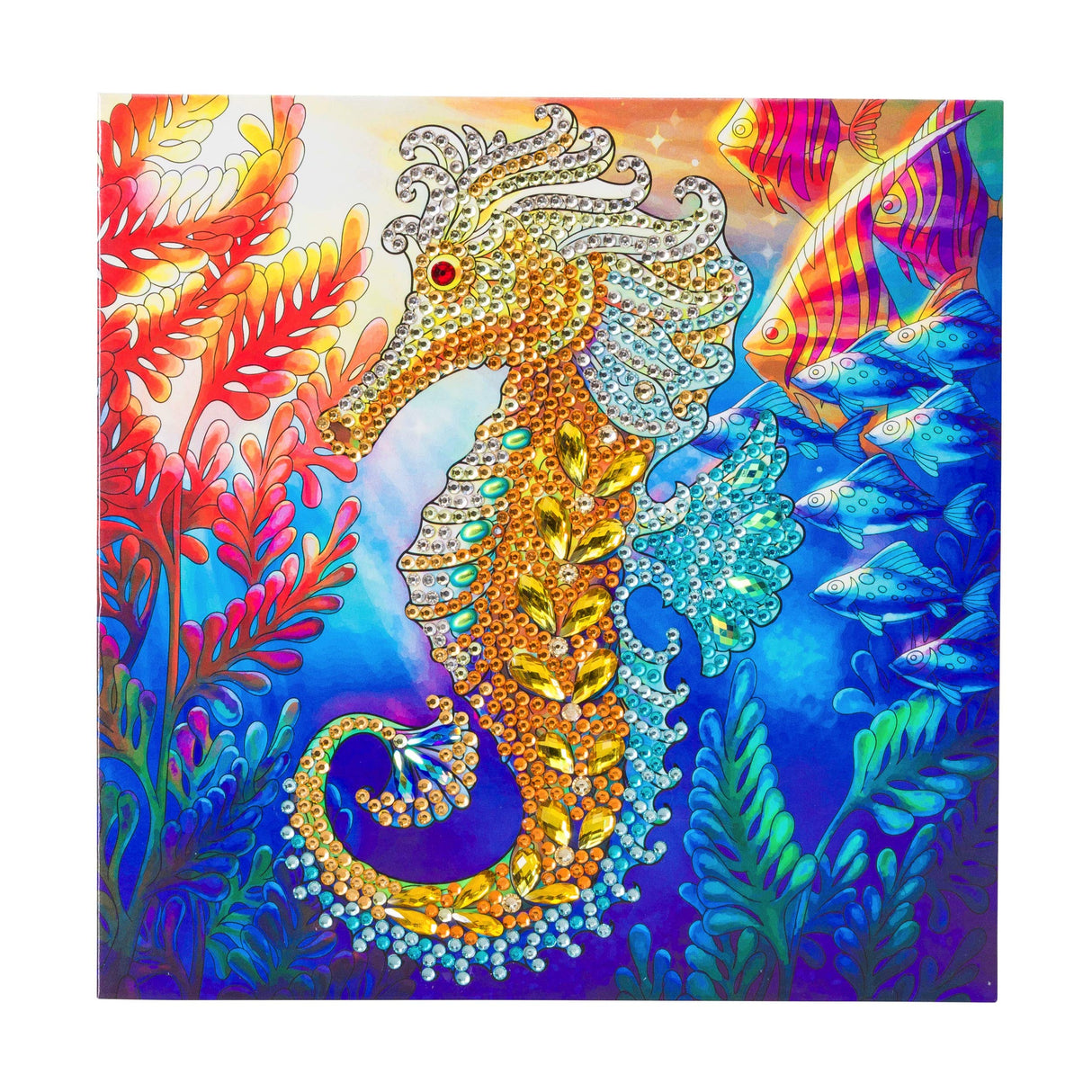 Crystal Art Diamond Painting Card Kit - Seahorse- Create Your Own 7"x7" Card Kit - for Ages 8 and up