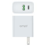 Ampd - Pd Fast 20w Usb C And Usb A Dual Port Wall Charger - White