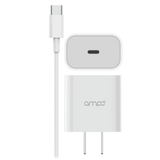 Ampd - Pd Fast 20w Usb C Wall Charger With Usb C To Usb C Cable 4ft - White