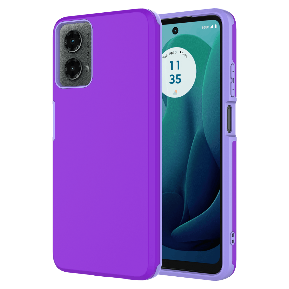 Ampd - Dual Layer Soft Touch Classic Slim Case For Motorola Moto G 5g (2024) - Purple