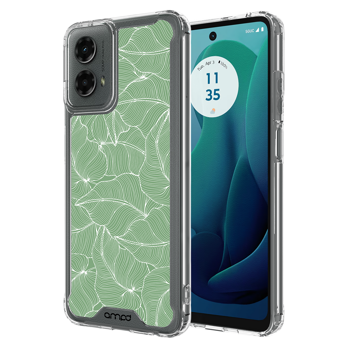 Ampd - Tpu / Acrylic Hd Print Case For Motorola Moto G 5g (2024) - Palm