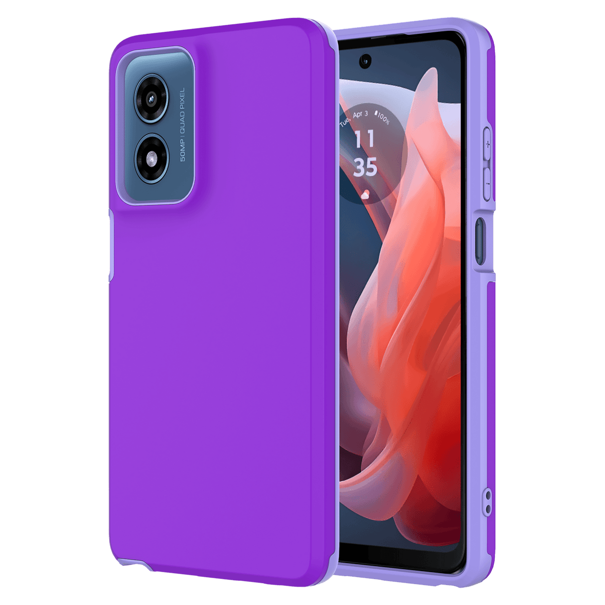 Ampd - Dual Layer Soft Touch Classic Slim Case For Motorola Moto G Stylus 5g (2024) - Purple