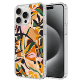 Ampd - Tpu/acrylic Hd Print Case For Apple Iphone 15 Pro Max - Floral Orange Pattern