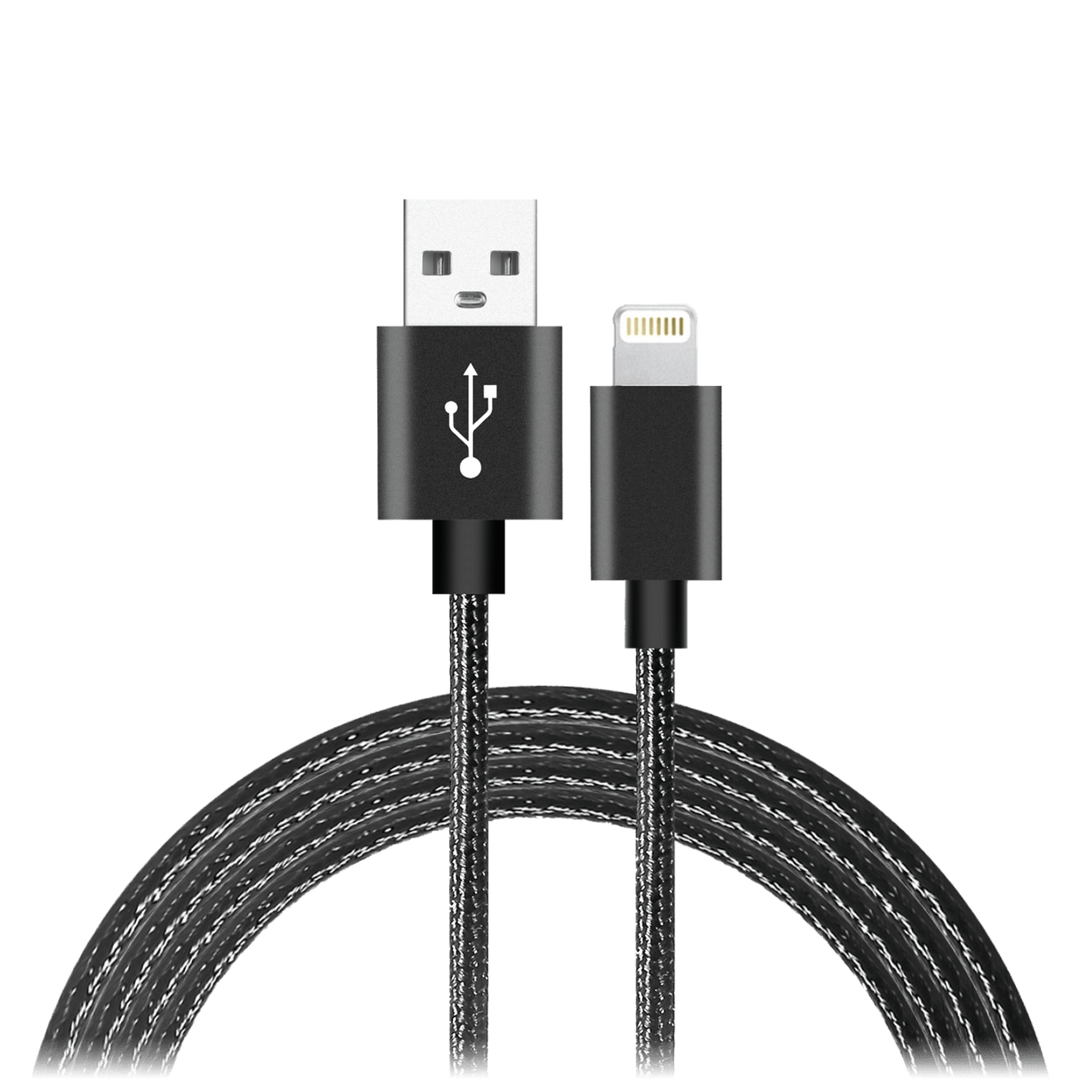 Ampd - Volt Plus Usb A To Apple Lightning Braided Cable 6ft - Black