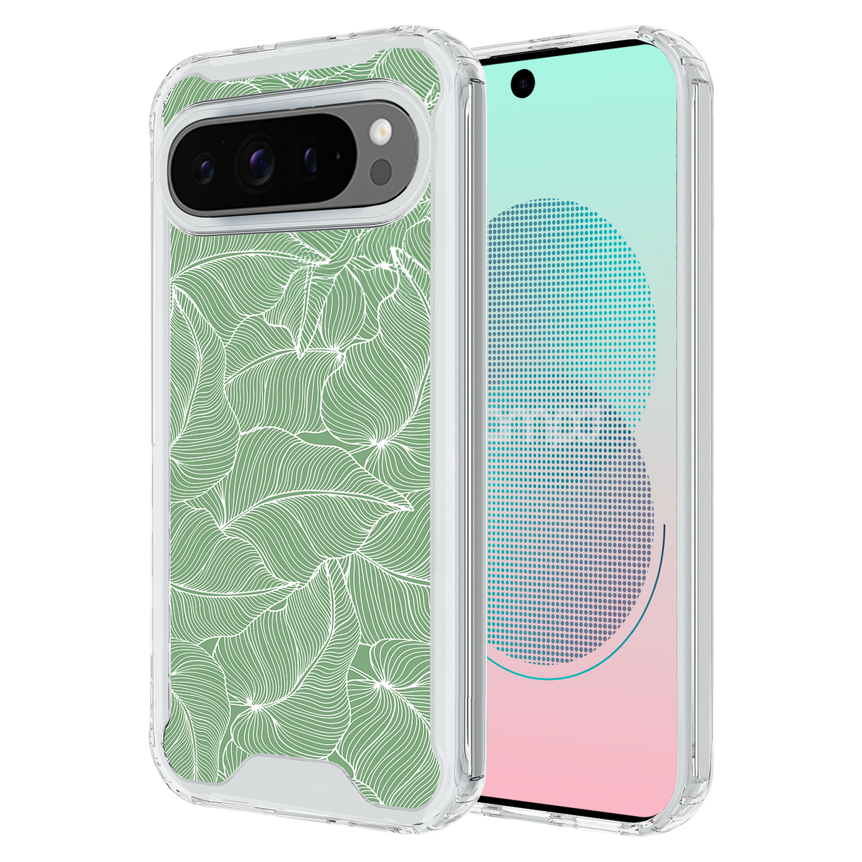 Ampd - Tpu / Acrylic Hd Print Case For Google Pixel 9 Pro Xl - Palm Pattern