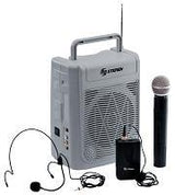 PORTABLE 50W PMPO PA SYSTEM WITH 2-WIRELESS MICS USB/SD READER