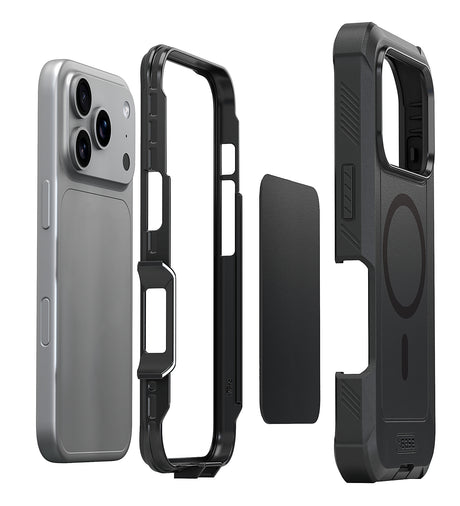 xBase iPhone 17 Pro - Boulder MagSafe Heavy-Duty Co-Molded Rugged Protective Case - Black - image 2