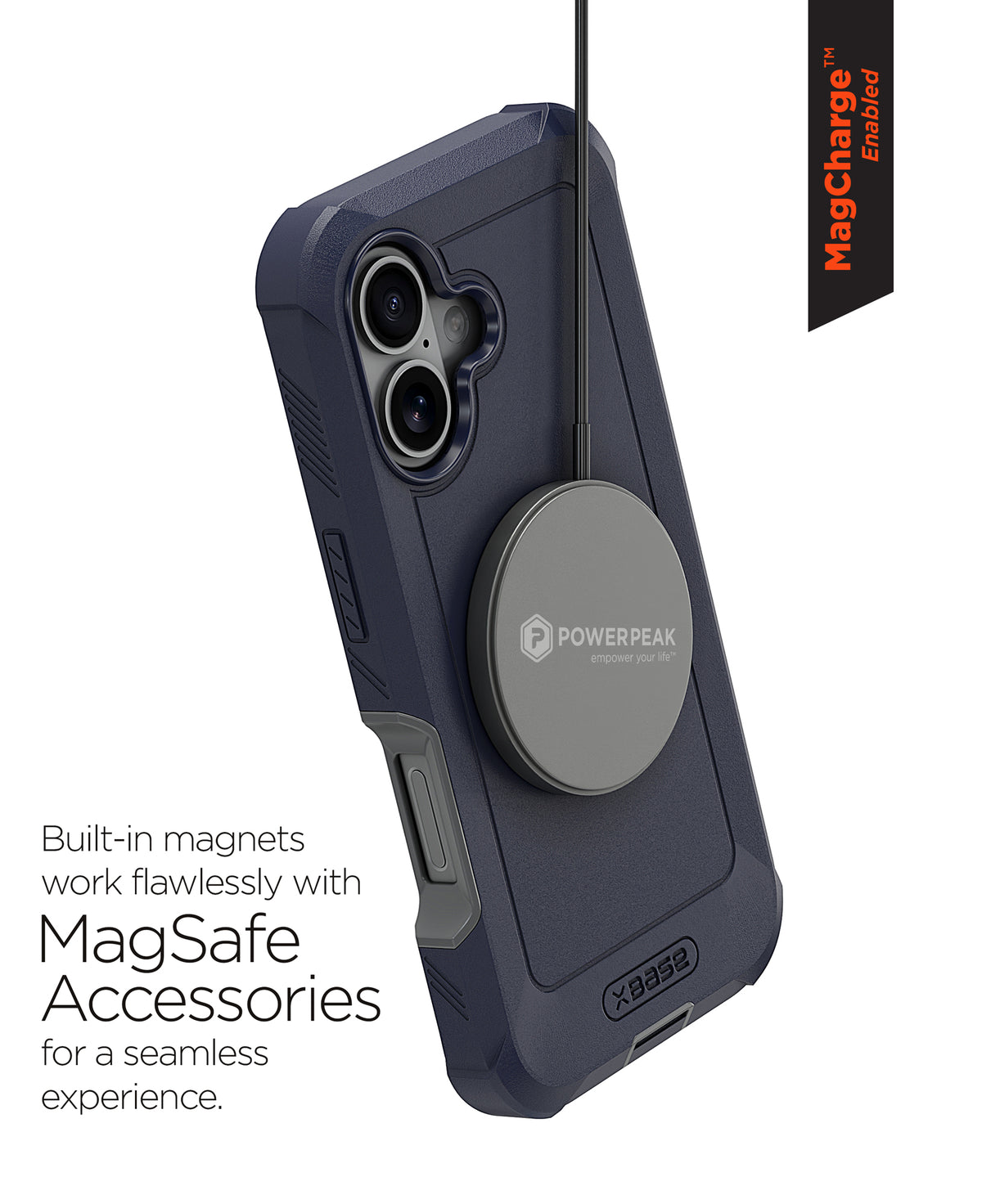 xBase iPhone 17 - Boulder MagSafe Heavy-Duty Co-Molded Rugged Protective Case - Blue - image 3