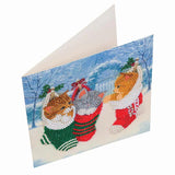 Crystal Art Card Kit - Christmas Kittens- Create Your Own 7"x7" Card Kit - for Ages 8 and up