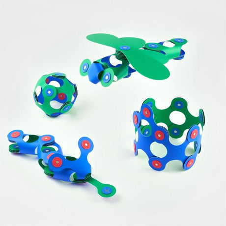 Clixo Itsy Pack Blue/Green - Magnetic Toy for Kids - Flexible, Durable, Imagination-Boosting Magnet Building Toy