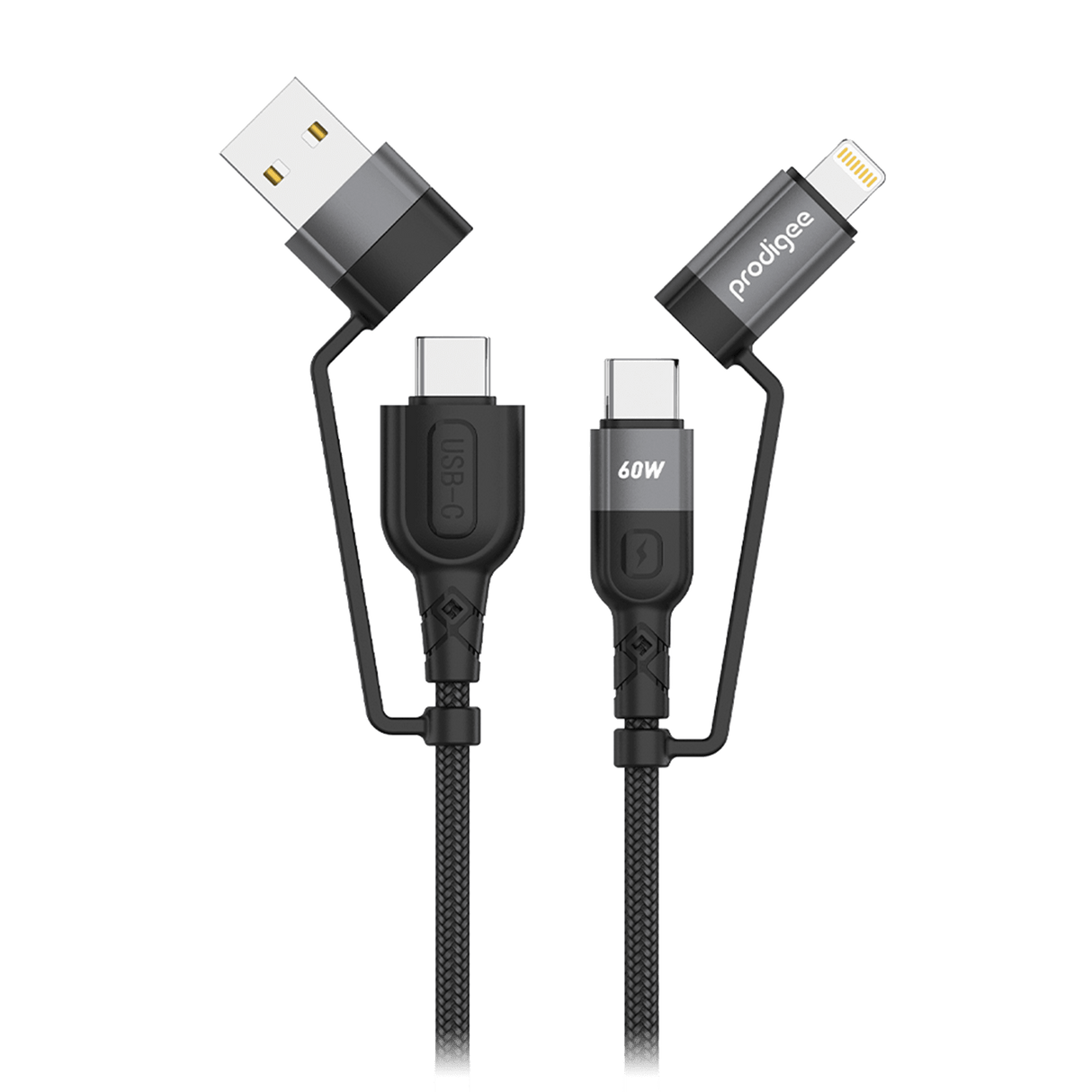 Prodigee - Energee 4 In 1 Charging Cable 6ft - Black