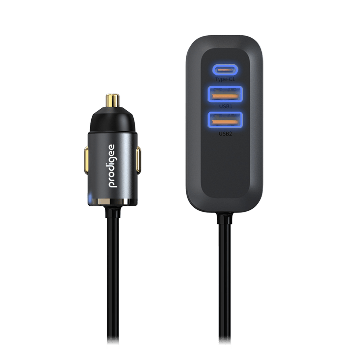 Prodigee - Energee Wagon 4-in-1 60w Pd Car Charger - Black