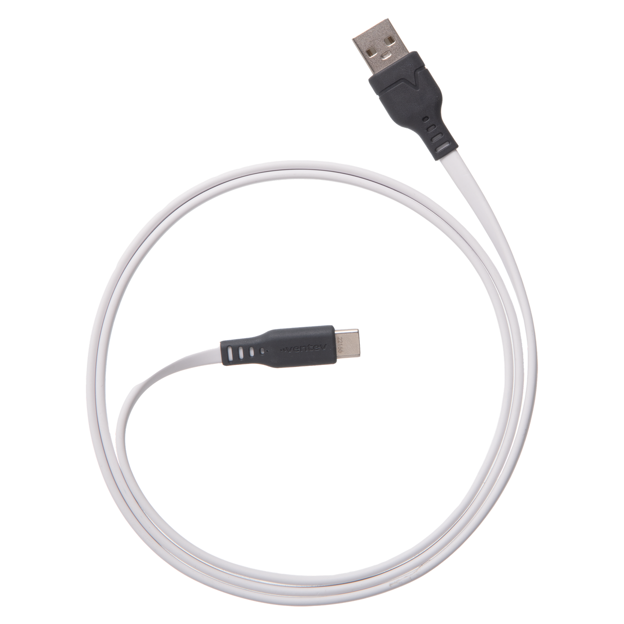 Ventev - Flat Usb A To Usb C High Speed Tangle-free Cable 3.3ft - White