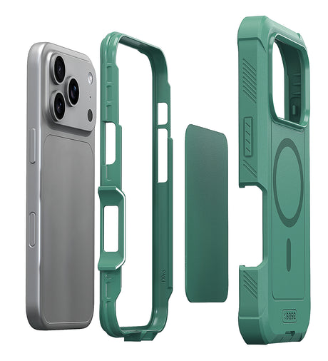 xBase iPhone 17 Pro - Boulder MagSafe Heavy-Duty Co-Molded Rugged Protective Case - Green - image 2