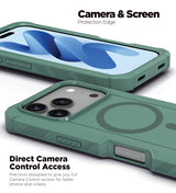 xBase iPhone 17 Pro - Boulder MagSafe Heavy-Duty Co-Molded Rugged Protective Case - Green - image 4