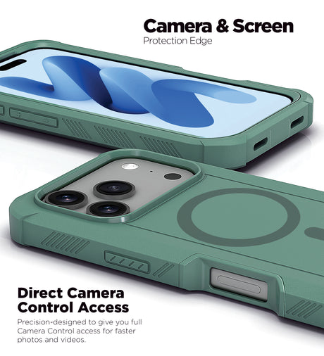 xBase iPhone 17 Pro - Boulder MagSafe Heavy-Duty Co-Molded Rugged Protective Case - Green - image 4
