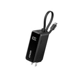 Anker - Power Bank 5,000 Mah 22.5w With Built In Usb C Cable And Fusion Wall Charger 30w - Black