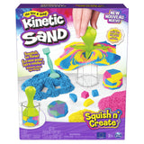 Kinetic Sand, Squish N Create with Blue, Yellow, and Pink Play Sand, 5 Tools