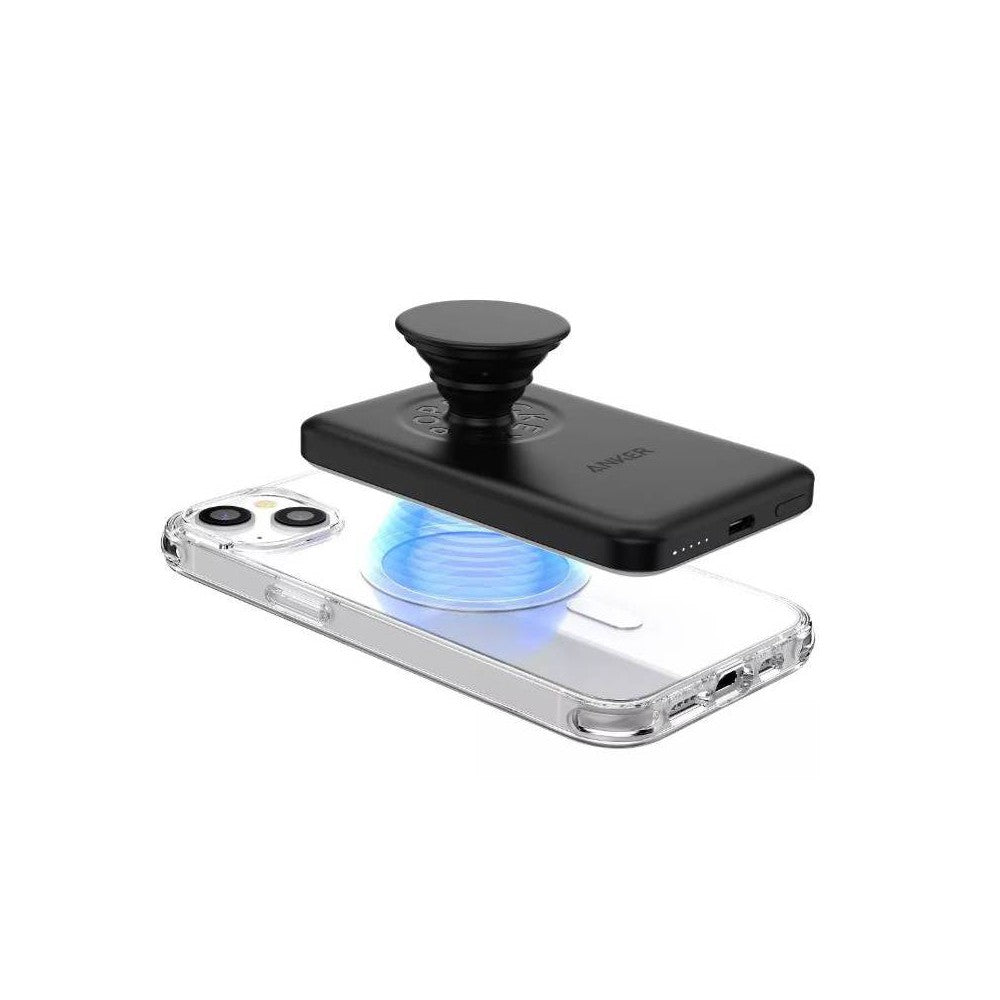 Popsockets - Anker Maggo Magnetic Battery Charger With Grip For Magsafe Devices - Black