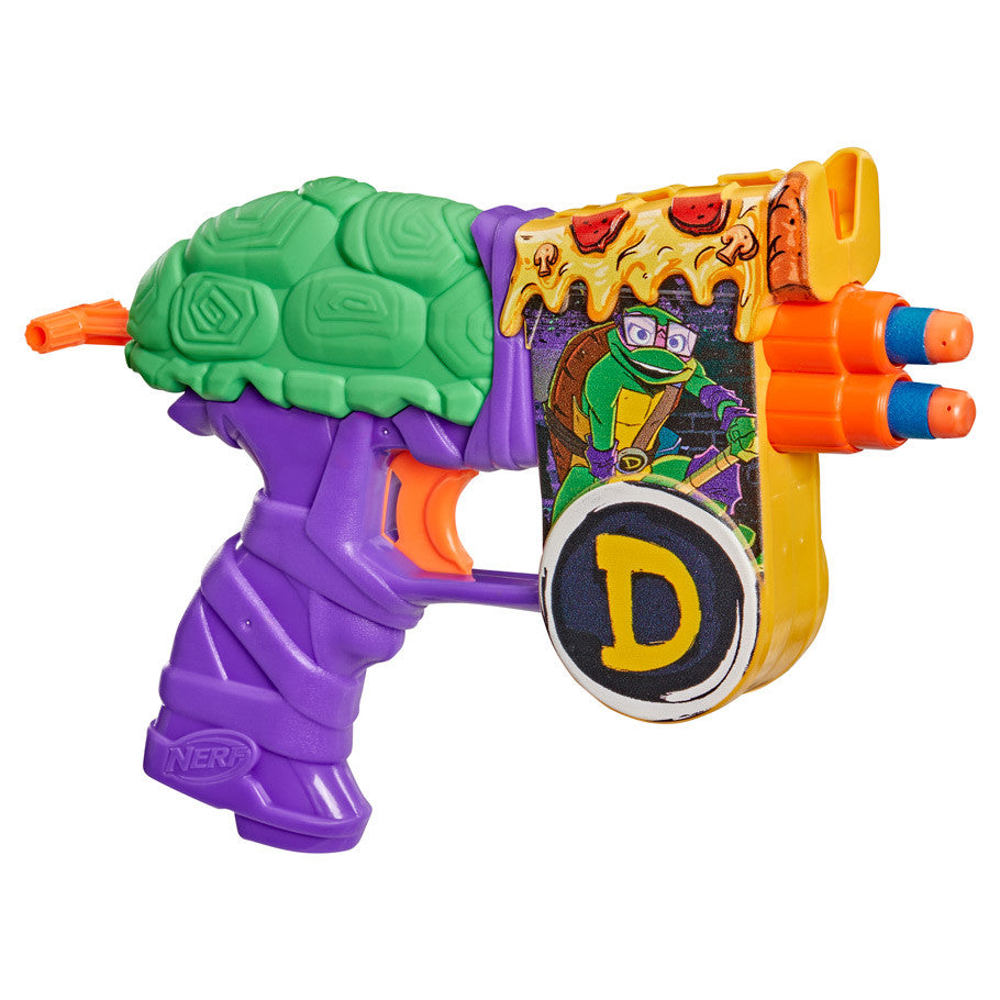 Nerf TMNT Donatello Blaster out of the package with Nerf darts