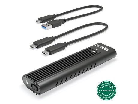 Plugable USB-C to M.2 NVMe tool-free driverless SSD enclosure