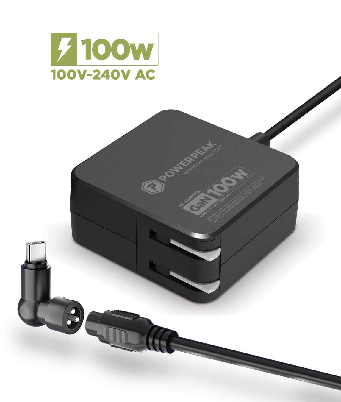 POWERPEAK UNIVERSAL LAPTOP CHARGER 90W- 16 CONNECTORS INCLUDED