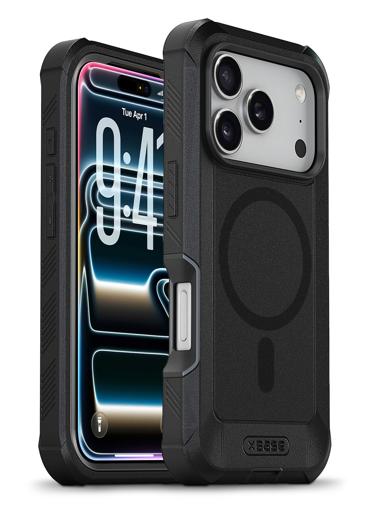 xBase iPhone 17 Pro Max - Boulder MagSafe Heavy-Duty Co-Molded Rugged Protective Case - Black - image 1