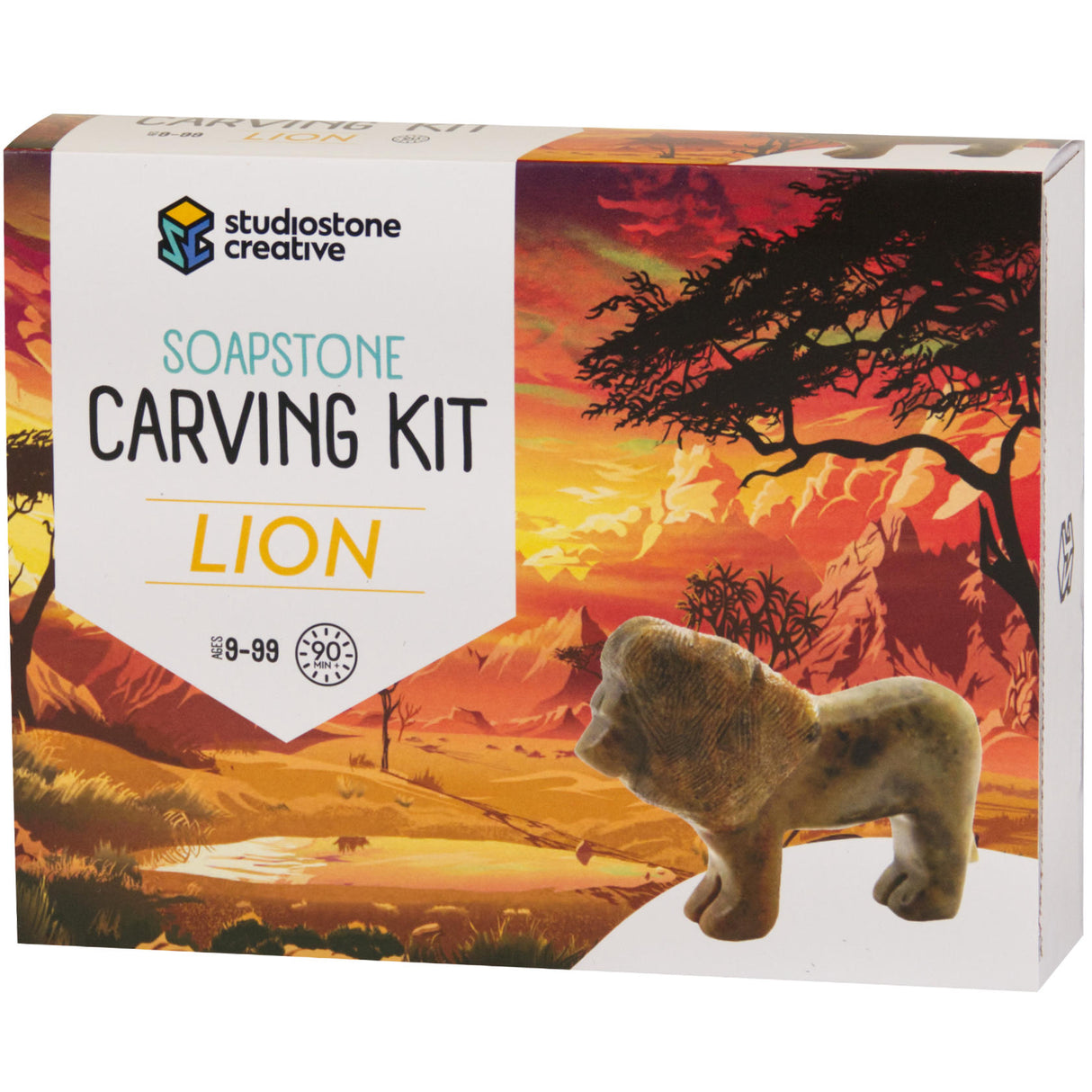 Studiostone Creative DIY Arts & Crafts Carving Kit Kids & Adults | Lion Sculpture Soapstone