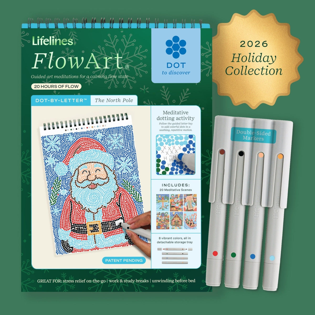 FlowArt Dot-by-Letter The North Pole activity pad by Lifelines, 2026 Holiday Collection - image 1