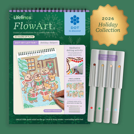 FlowArt Dot-by-Letter Holiday Helpers activity pad by Lifelines, 2026 Holiday Collection - image 1