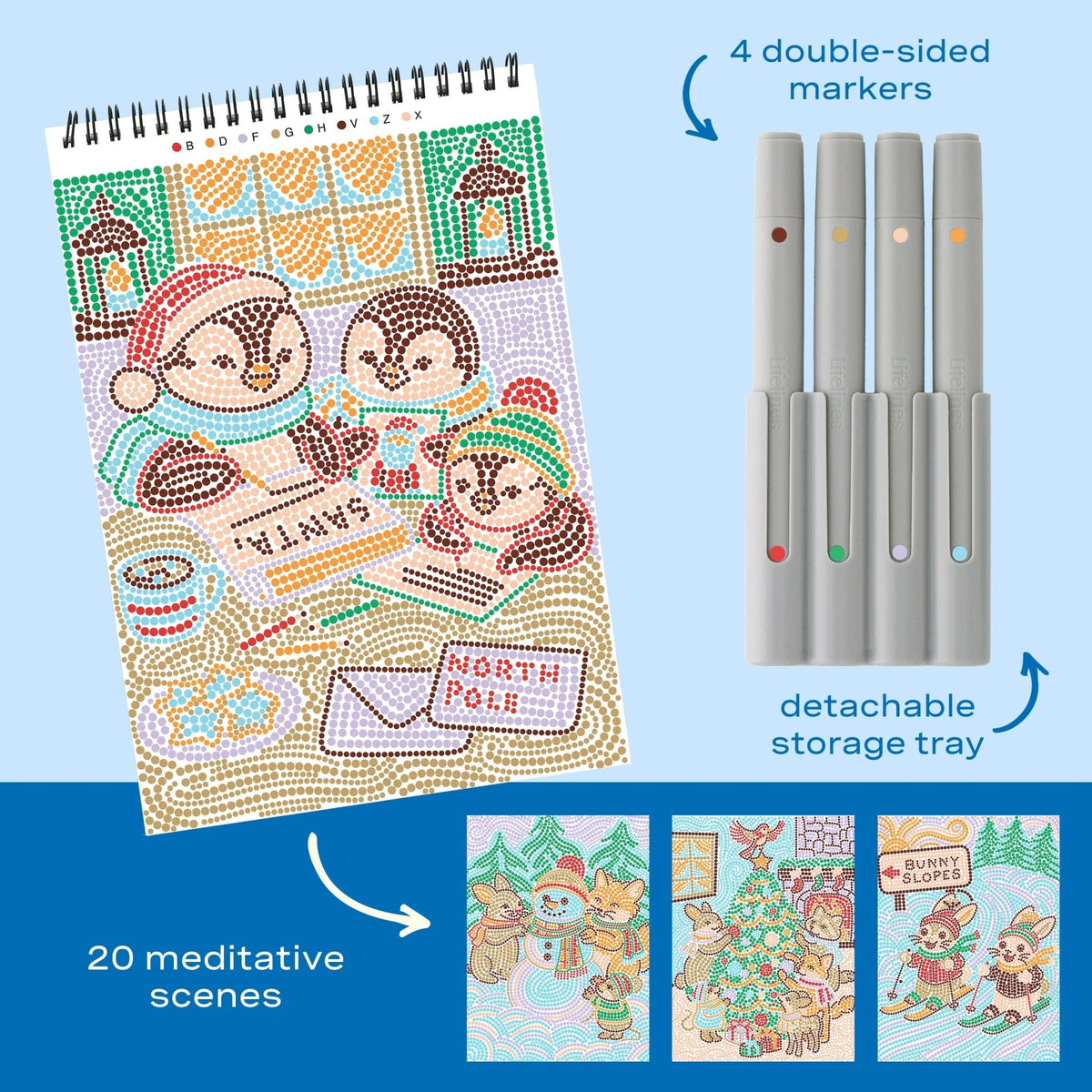 FlowArt Dot-by-Letter Holiday Helpers activity pad by Lifelines, 2026 Holiday Collection - image 2