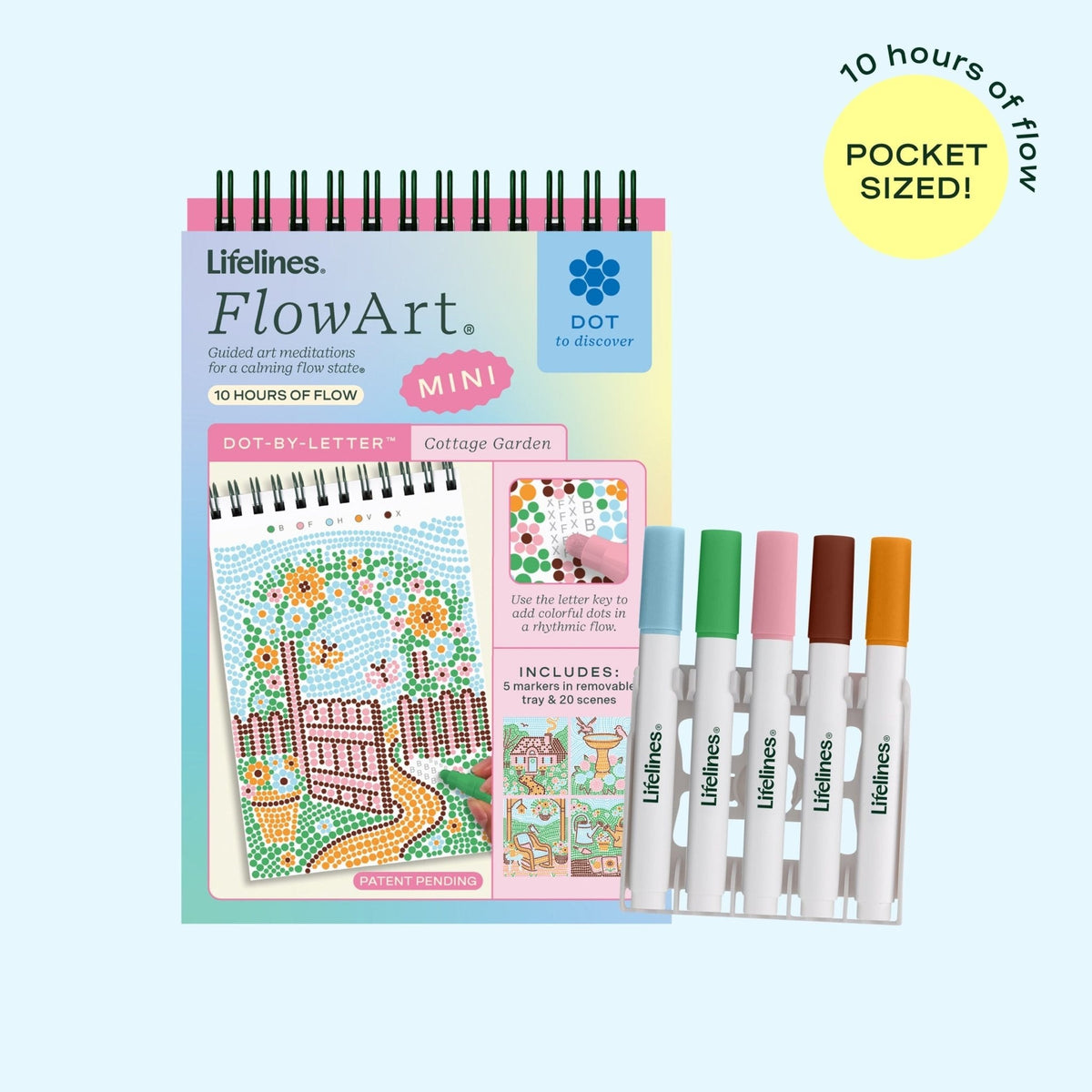 FlowArt Mini Cottage Garden Dot-by-Letter activity pad by Lifelines - image 1
