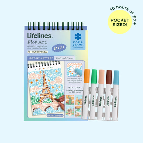 FlowArt Mini Postcard Places Dot-by-Letter activity pad by Lifelines - image 1