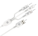 PowerPeak ECONOMY 3 in 1 Cable 3 ft USB-A to Micro, Lightning, and USB-C - White - image 5