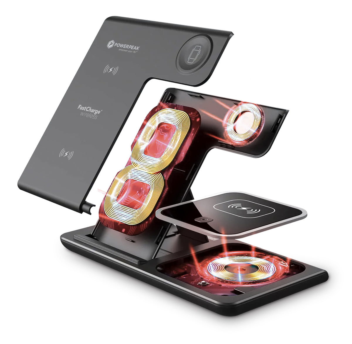 POWERPEAK 3 IN 1 WIRELESS CHARGING STATION - FOLDABLE - image 2