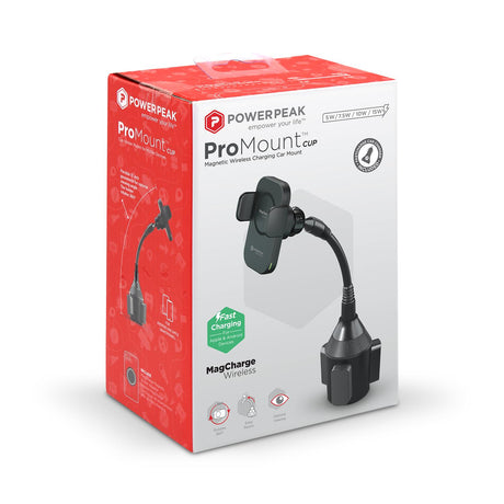 15W Wireless MagCharge Car Cup Mount Holder with Magnetic Au