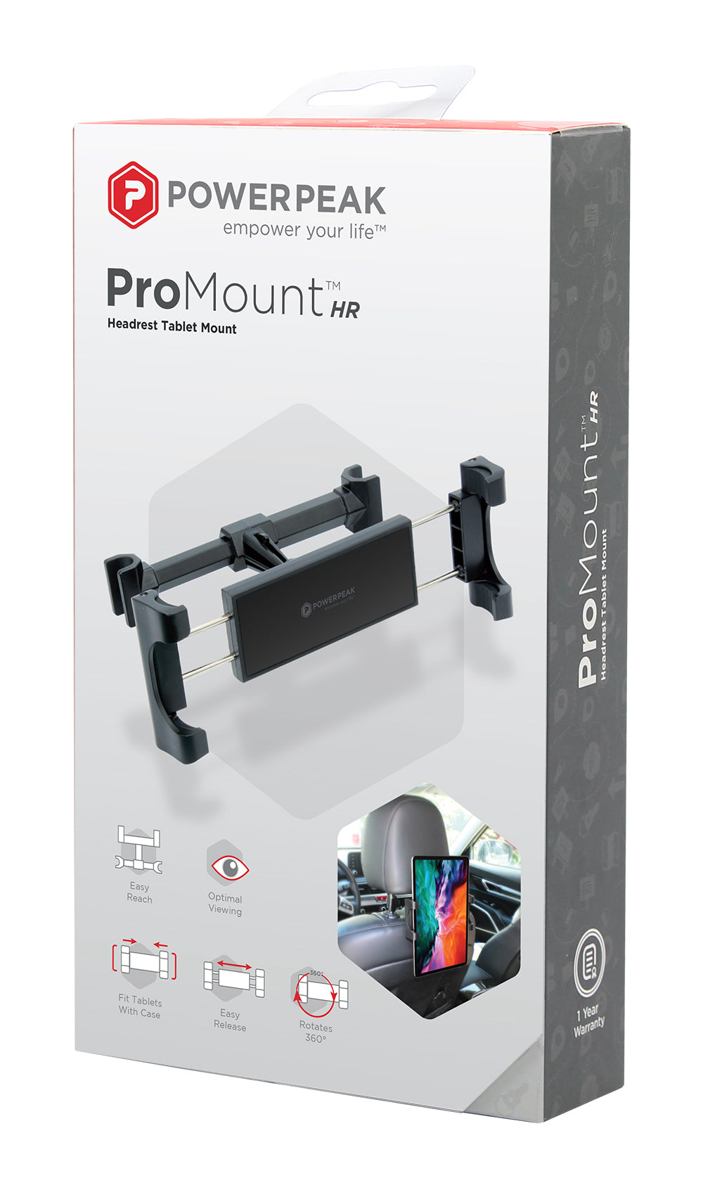 POWERPEAK PROMOUNT CAR HEADREST FOR TABLETS {5.25" TO 12" IN - image 5