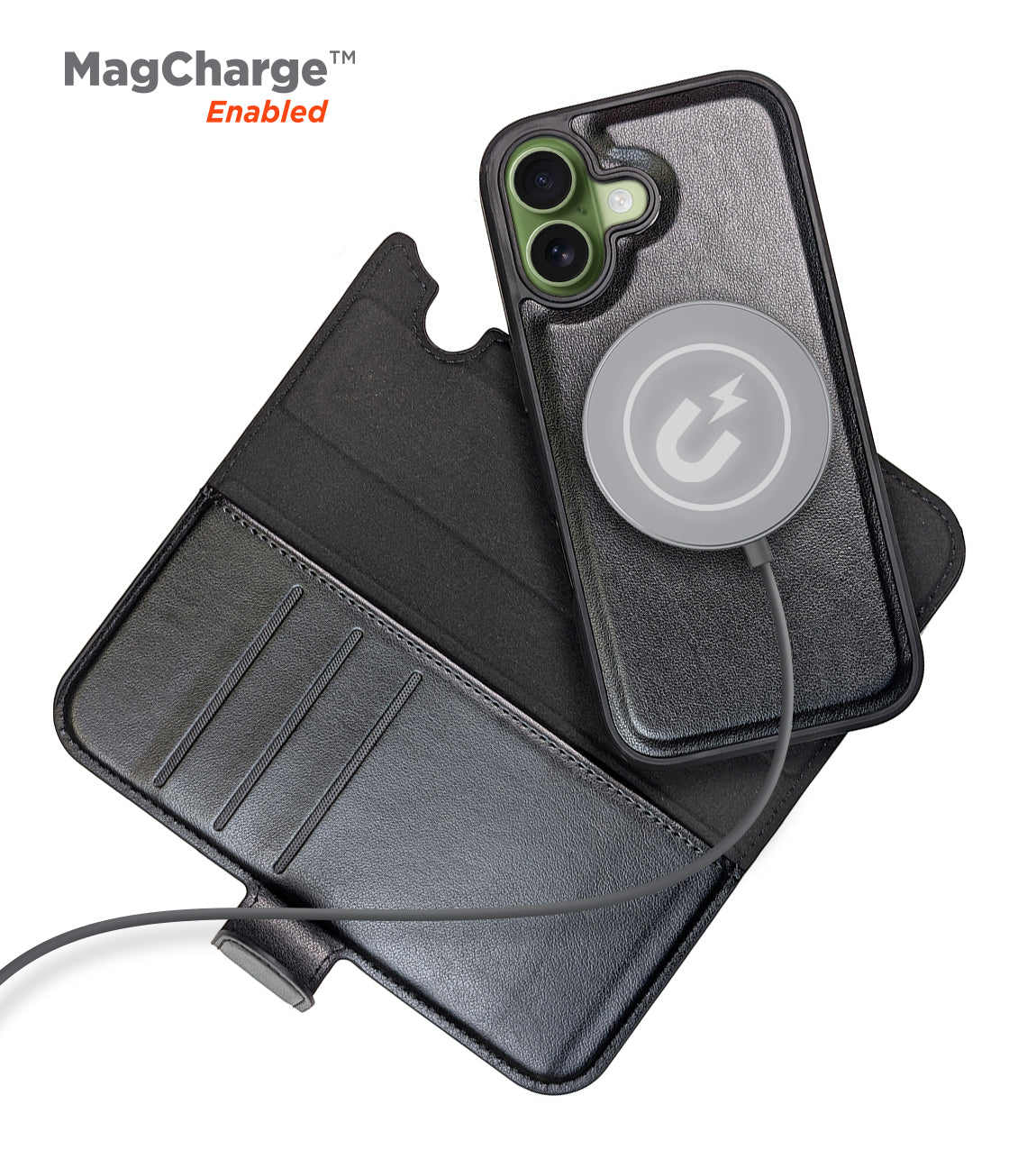 xBase iPhone 17 Folio Exec Wallet Case MagSafe Compatible -Black - image 2