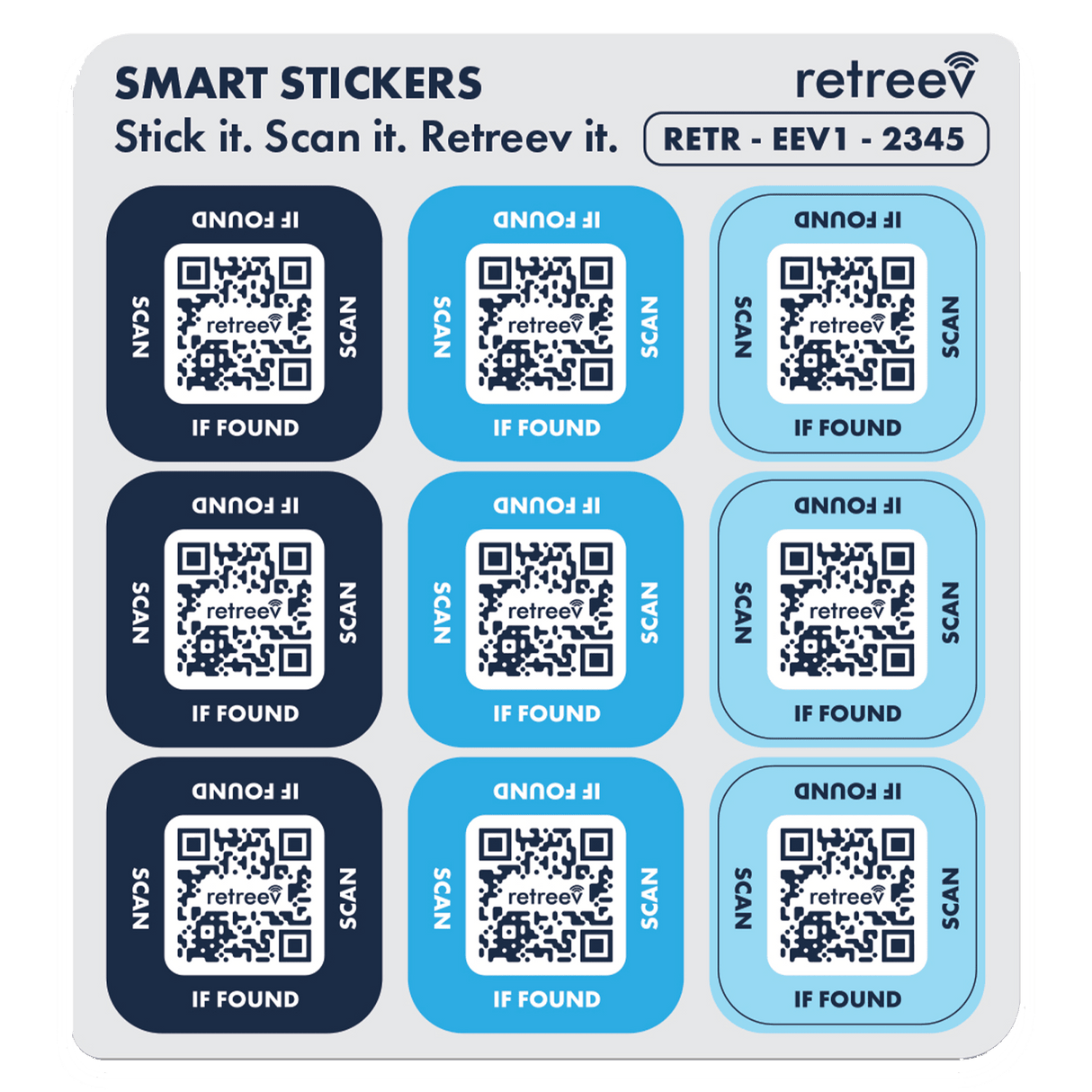 Retreev - Smart Stickers - Blue